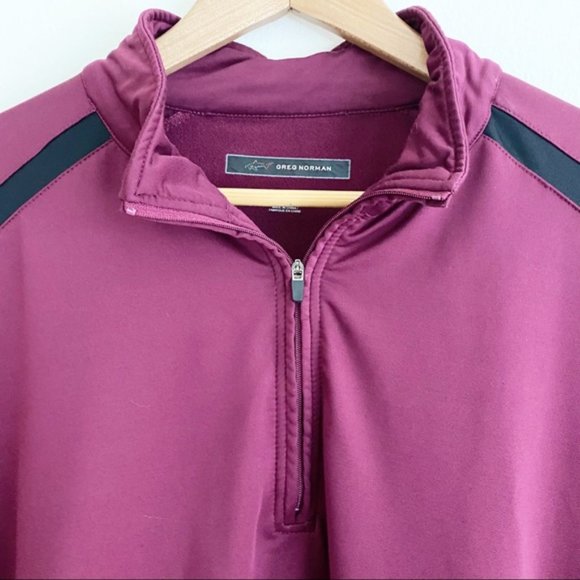 Greg Norman Long Sleeve Quarter Zip Long Sleeve Pullover Sweatshirt Maroon XL - Picture 3 of 9